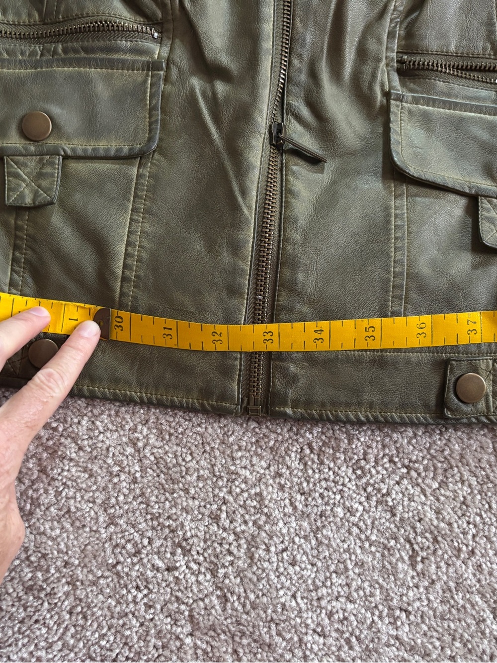 blanc noir Olive Quilted Faux Leather Moto Jacket - Picture 10 of 12